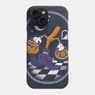 Witches Broom & Pumpkins - Goth Halloween Design Phone Case