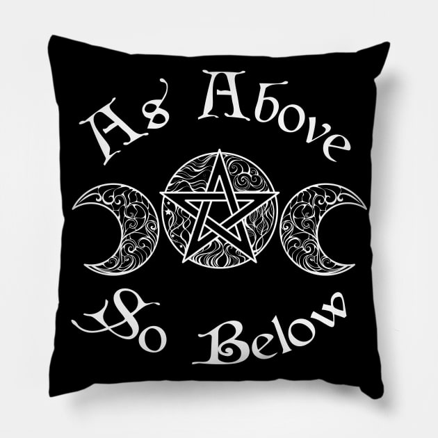 As Above So Below White Pillow by WyteMojo