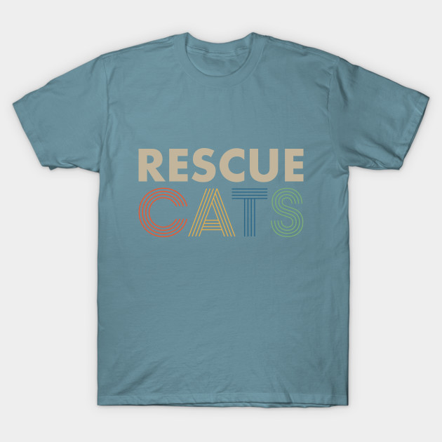 Disover Retro Font Rescue Cats - Rescue Cats - T-Shirt