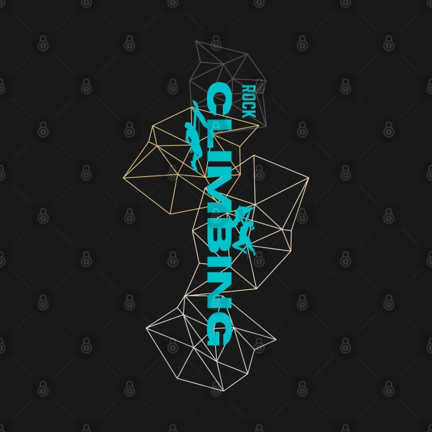 geometric rock climbing teal by lmdesignco