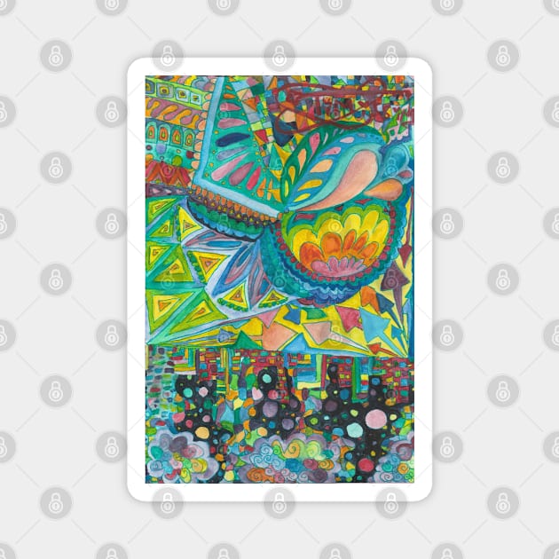 Cheerful Watercolor Doodle Magnet by Missing Keys Inc