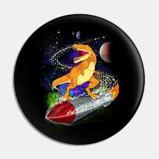 Dinosaur Space Rocket Astronaut Pin