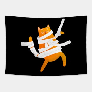 Halloween mummy cat Tapestry