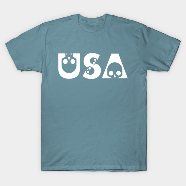 Discover USA with Skulls - Usa With Skulls - T-Shirt