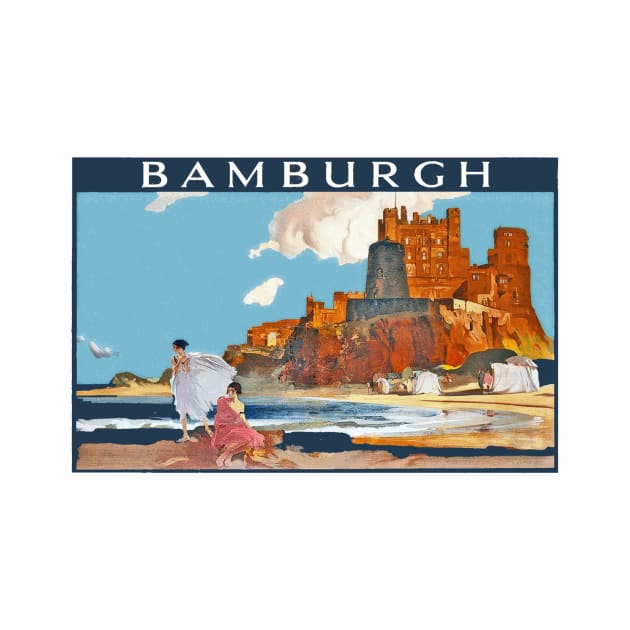 Vintage British Travel Poster: Bamburgh by Naves