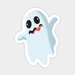 funny cute crazy ghost - Halloween costume Magnet