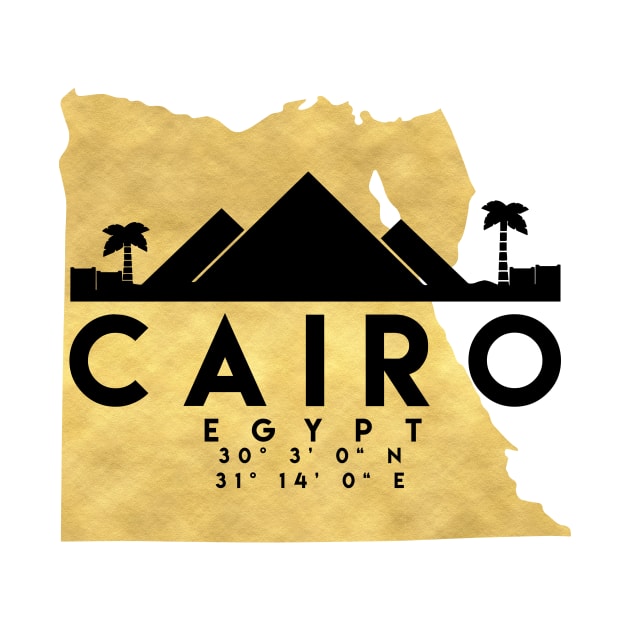 Cairo Egypt Skyline Map Art by deificusArt