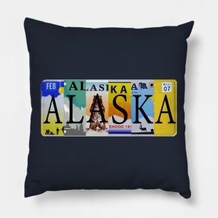 Alaska License Plates Pillow