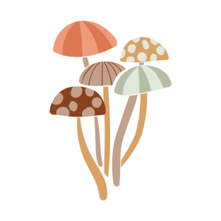 Fun Retro Mushroom Design T-Shirt