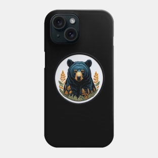 Black Bear Embroidered Patch Phone Case