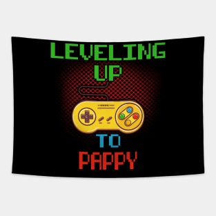 Promoted To Pappy T-Shirt Unlocked Gamer Leveling Up Tapestry