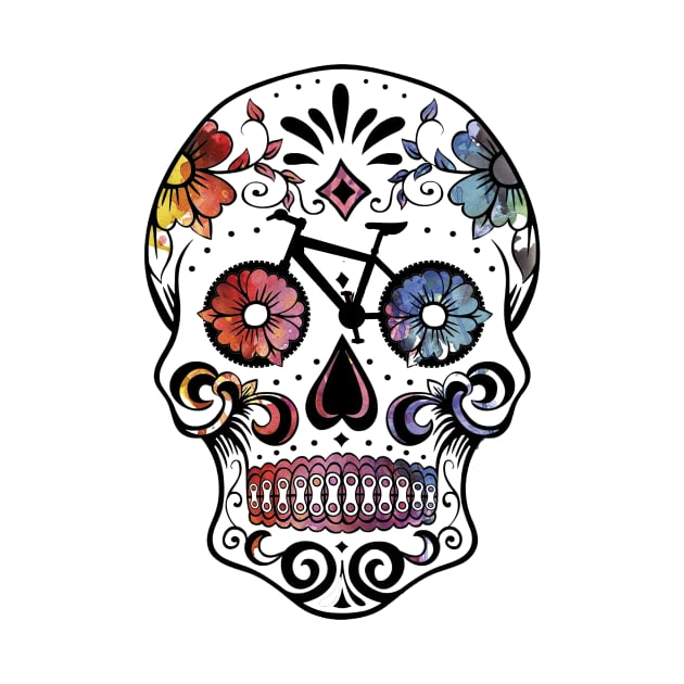 Sugar skull bikes watercolor by SouthPrints