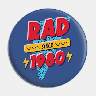 Rad Since 1980 // Retro Memphis Style 90s Nostalgia Pin