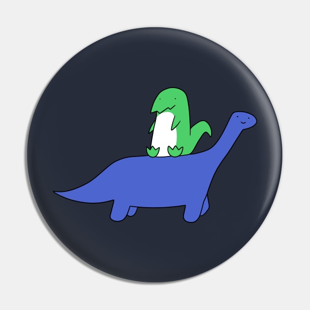 T-rex and Long Neck Dino Pin by saradaboru