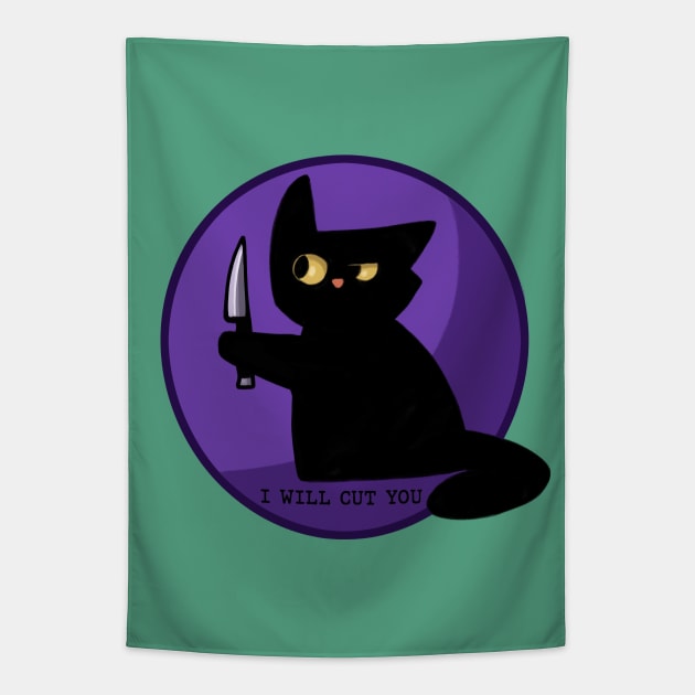 Murder Cat - Stabby Version Tapestry by KHallion