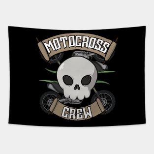 Motocross crew Jolly Roger pirate flag Tapestry