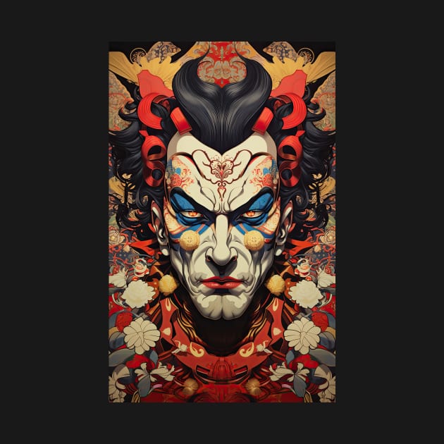 Demon King Japanese Vintage Kabuki-style Art by kansaikate