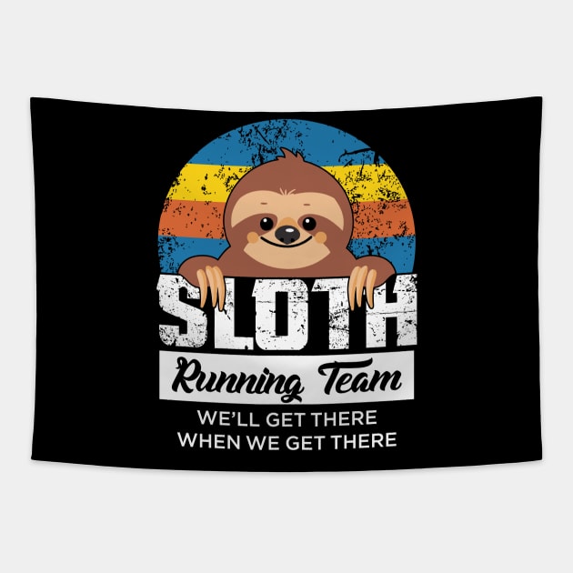 Funny Sloth Running Team Gifts Runner Running Lover Motivation Tapestry by You'reStylish