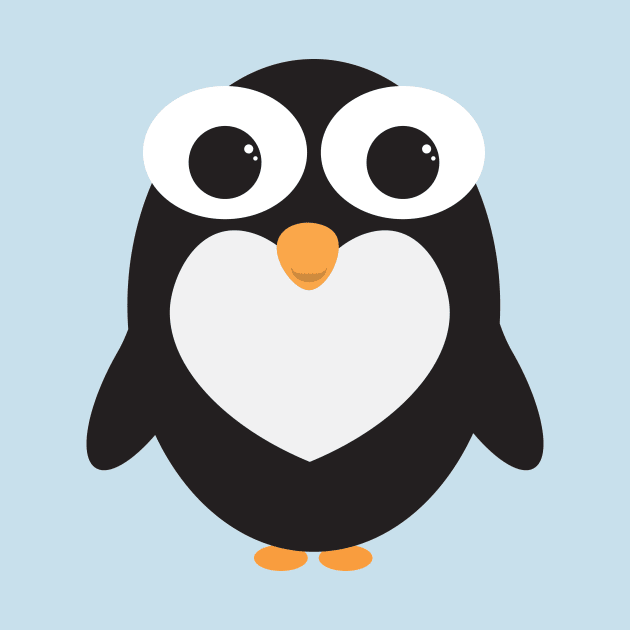 Cute penguin design with white heart by sigdesign