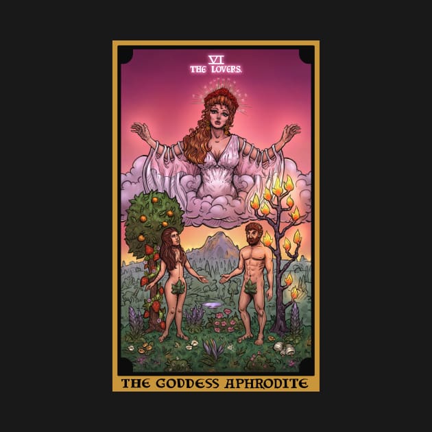 The Goddess Aphrodite The Lovers Tarot Card by TheGhoulishGarb