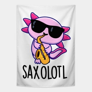 Sax-olotl Funny Saxophone Puns Tapestry