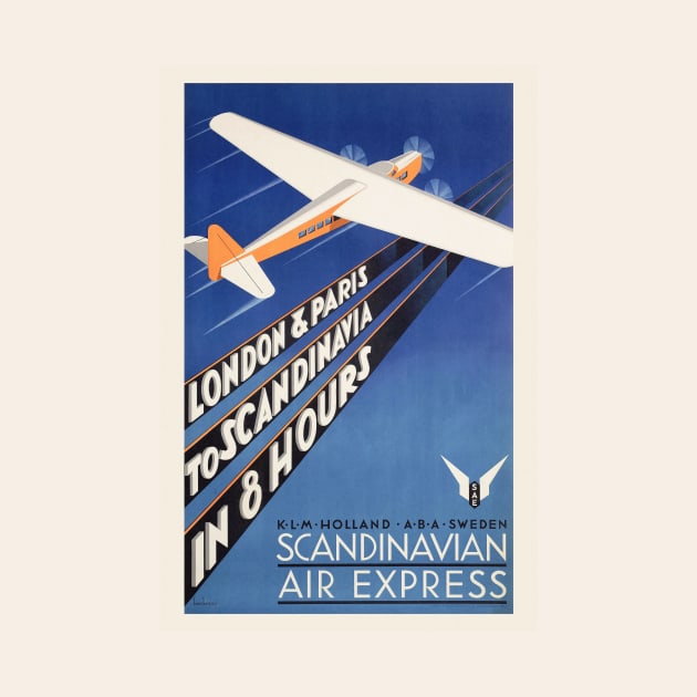 Scandinavian Air Express Vintage Poster 1931 by vintagetreasure