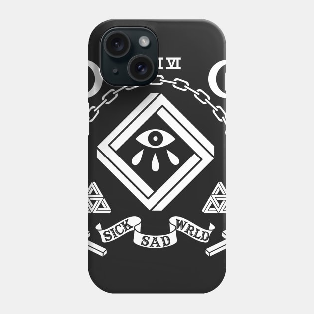 Sick Sad World on Black Phone Case by SWAMPMEAT