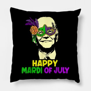 Happy Mardi Gras Joe Biden - Funny Sarcastic - 4th Of July Meme Pillow