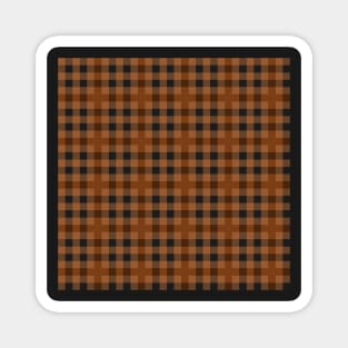 Brown Pixel Plaid Magnet