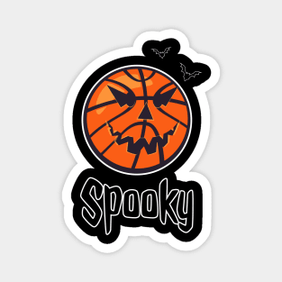 Spooky and scary halloween basketball ball text Magnet