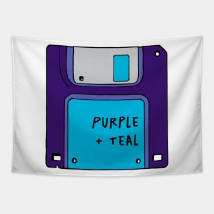 Purple + Teal Floppy Disk Tapestry