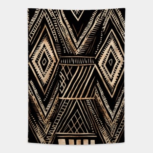 Mudcloth Abstract African Pattern Black Tapestry