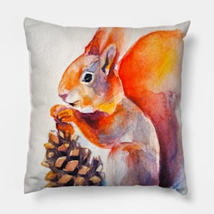 Watercolor squirrel Pillow