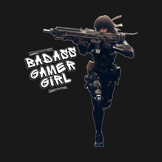 Cyberpunk Badass Gamer Sniper Girl by THE AVENUE BAY