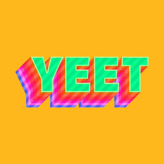 YEET! Meme Colorful Gradient Typography by Alice_Wieckowska