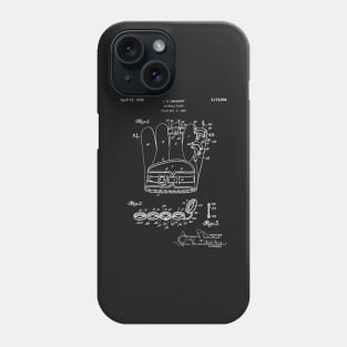 Baseball Glove Patent - Baseball Art - Black Chalkboard Phone Case