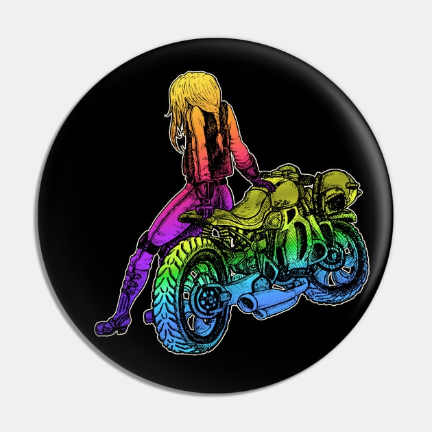 Neon Motorcycle Pin by ArtRight