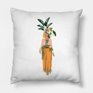 Modern plant Lady 6 Pillow