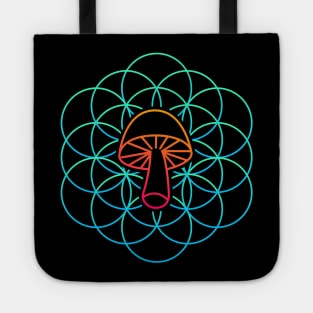 Psychedelic Sacred Geometry Mycology Mushroom Tote