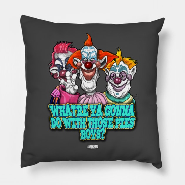 Killer Klowns From Outer Space Pillow by AndysocialIndustries