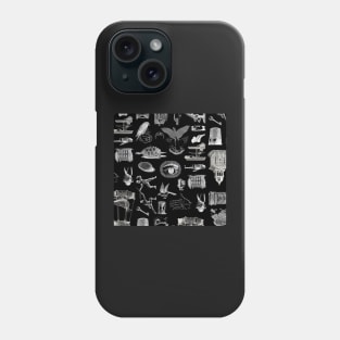 Wingbats - Gothic Miscellany in black. Phone Case