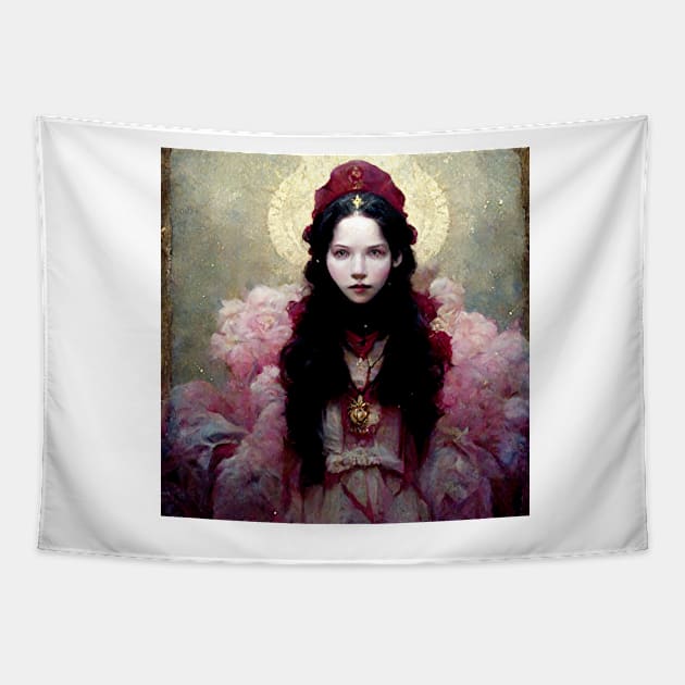 Pink Rose Faerie by Kim Turner Art Tapestry by KimTurner