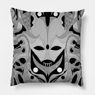 the mask of life in totonac alien pattern ecopop in dark Pillow