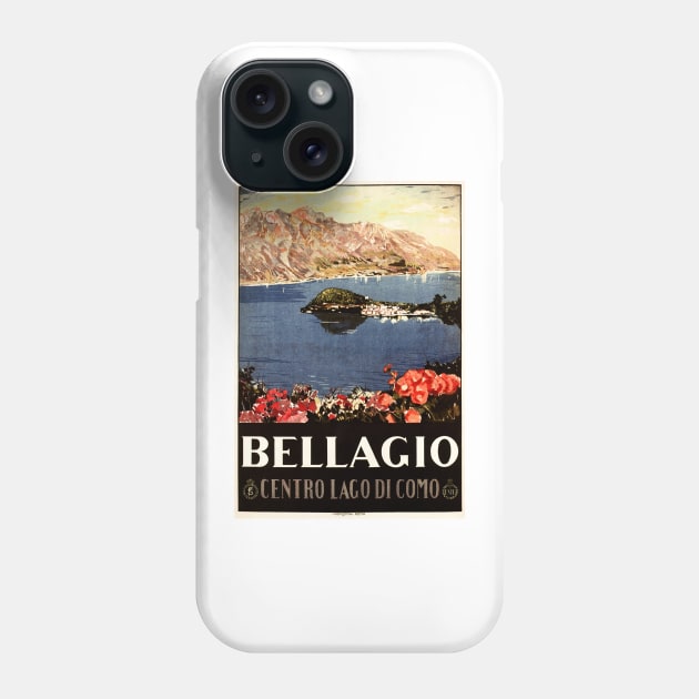 BELLAGIO Lake Como ITALY Holidays Retro Travel Advertising Phone Case by vintageposters