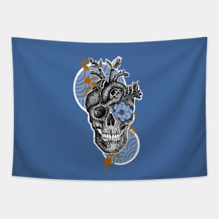 Heart Skull Tapestry