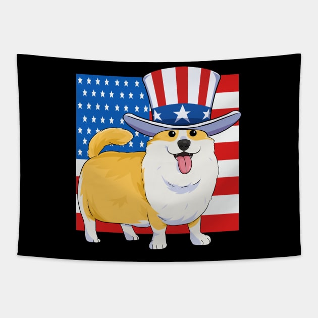 Pembroke Welsh Corgi 4th Of July Tapestry by Noseking