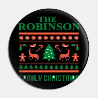 Family Christmas - Groovy Christmas ROBINSON family, Family Christmas T-shirt, Pjama T-shirt Pin