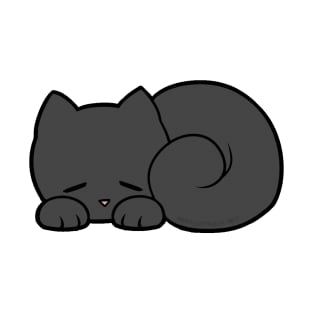 Sleepy Cat - Black T-Shirt