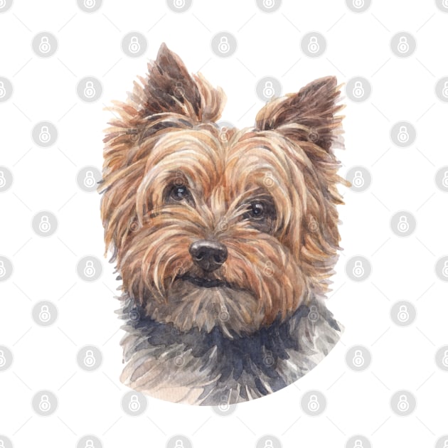 Beautiful Yorkshire Terrier Watercolor Art by doglovershirts