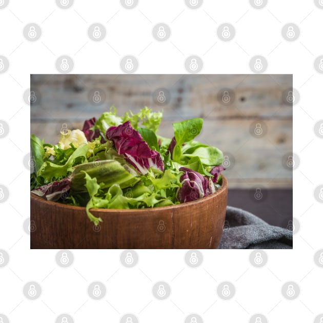 Salad mix with rucola. Fresh vegetable salad, healthy food, salad leaves. by AnaMOMarques